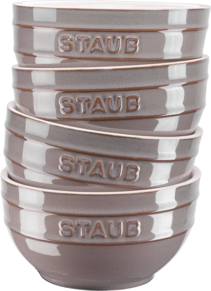 Миски керамические Staub Serving 12 см, набор 4 шт, античный графит