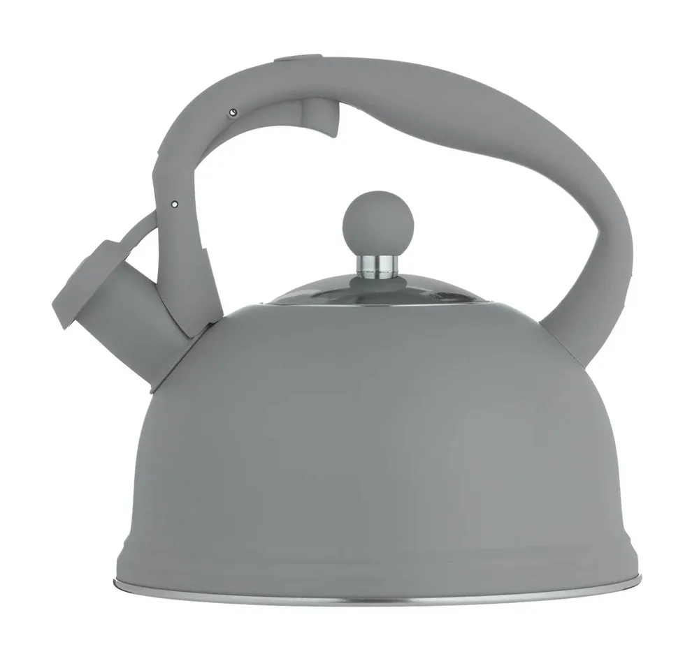 Чайник со свистком Typhoon Otto Stove Top, сталь, с негорячей ручкой, для всех плит включая индукцию, серый