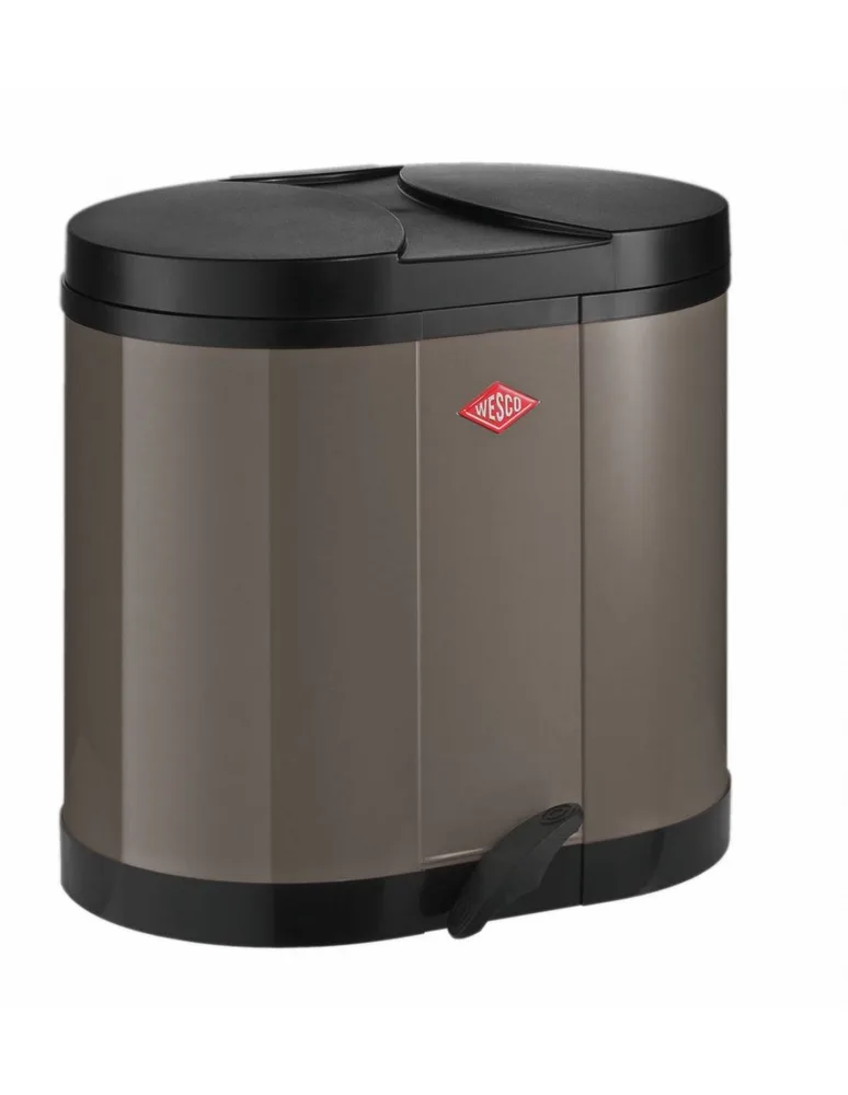 Мусорное ведро Wesco BETA 2x15 л (30 л) с педалью для сортировки, тёплый серый
