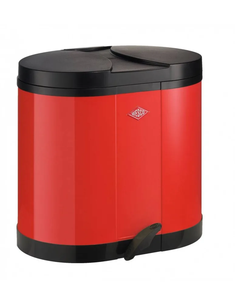 Мусорное ведро Wesco BETA 2x15 л (30 л) с педалью для сортировки, красное