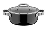Низкая кастрюля WMF Fusiontec Mineral Pro Black 20 см, 2,4 л, с крышкой, чёрная — фото 1