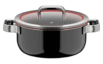 Низкая кастрюля WMF Fusiontec Function Pro Black 24 см, 4,4 л, с крышкой, чёрная