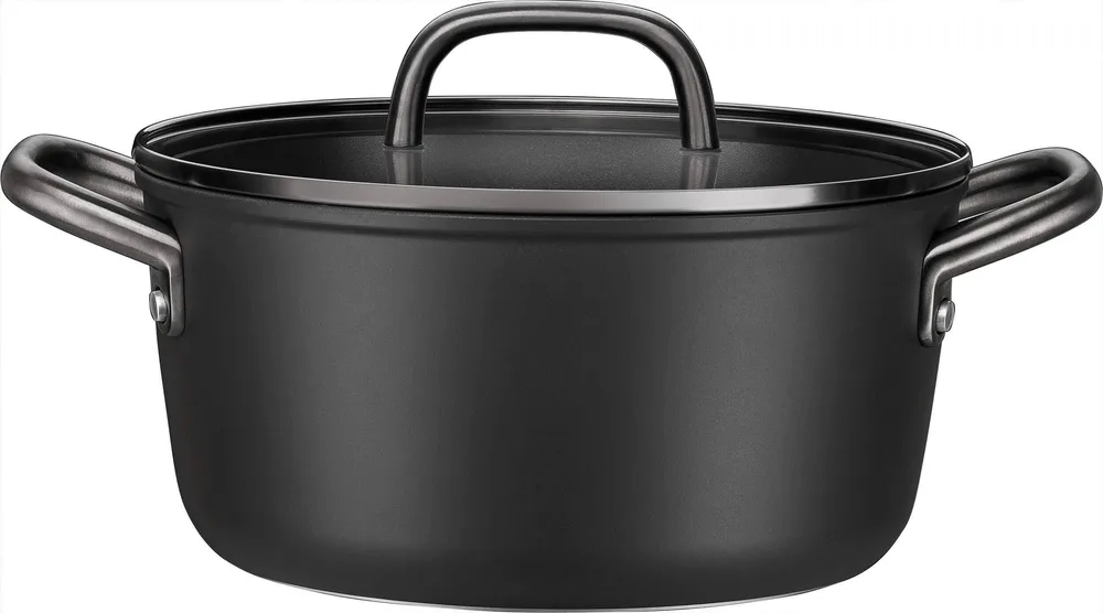Кастрюля низкая Zwilling Milano 24 см, 4,7 л, с крышкой, керамическое покрытие, для индукции, чёрная