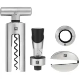 Набор для вина Zwilling Sommelier из четырёх предметов: штопор, пробка с носиком, нож для фольги, кольцо от капель — фото 1