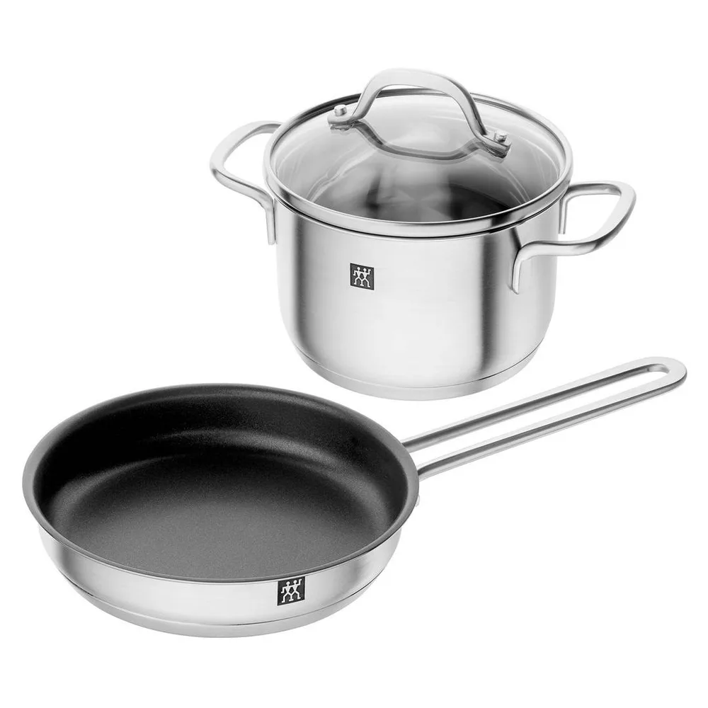 Набор Zwilling Pico: высокая кастрюля 14 см с крышкой и сковорода 16 см, нержавеющая сталь 18/10, для индукции