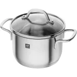 Кастрюля высокая Zwilling EcoQuick 14 см, 1,5 л, нержавеющая сталь, стеклянная крышка, для индукции — фото 1
