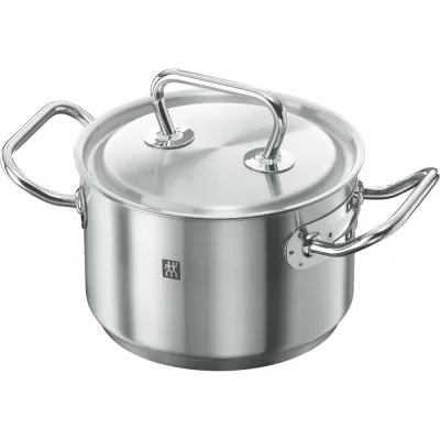 Высокая кастрюля Zwilling Twin Classic 16 см 2 л с крышкой, нержавеющая сталь, дно SIGMA Classic, для индукции, серебристая
