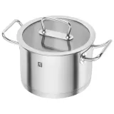 Высокая кастрюля Zwilling Pro 20 см 3,5 л со стеклянной крышкой, нержавеющая сталь, для индукции, серебристая — фото 1