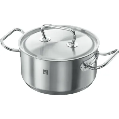 Низкая кастрюля Zwilling Twin Classic 20 см 3 л с крышкой, нержавеющая сталь, дно Cookstar, для индукции, серебристая
