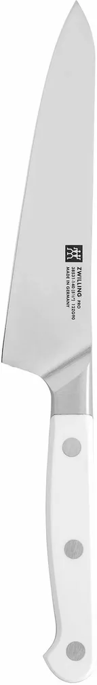 Компактный поварской нож Zwilling Pro Le Blanc 14 см, твёрдость 55–58 HRC, белая рукоятка