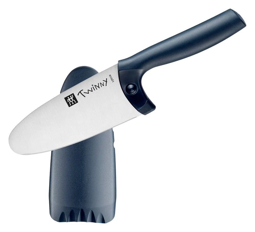 Нож поварской детский Zwilling Twinny 10 см, синий, с защитным чехлом, для детей старше 3 лет