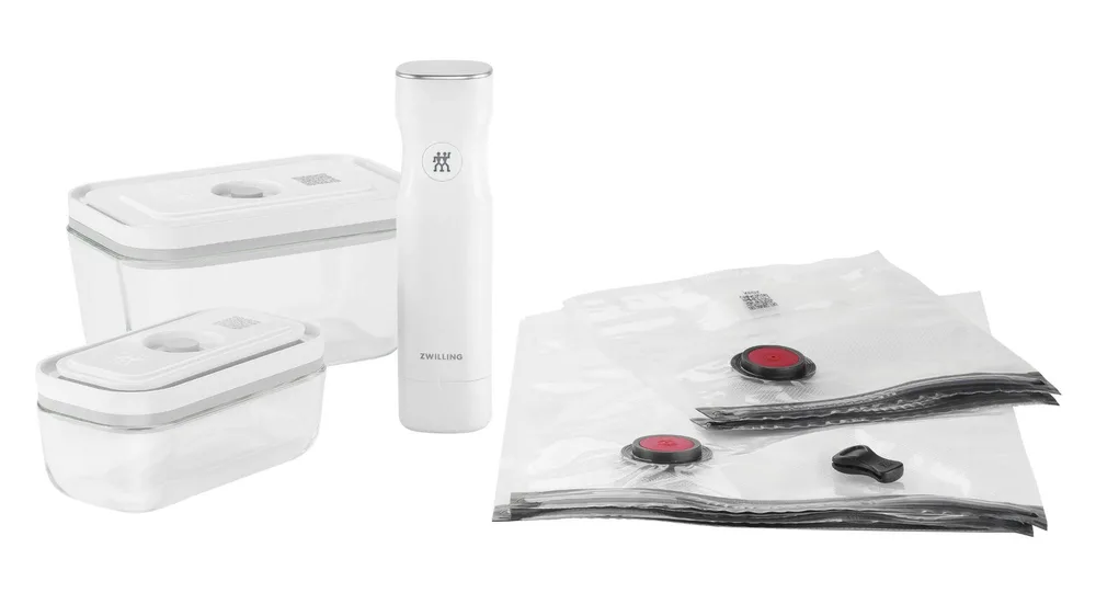 Стартовый набор Zwilling Fresh&Save S/M: 2 стеклянных контейнера, 4 вакуумных пакета и насос