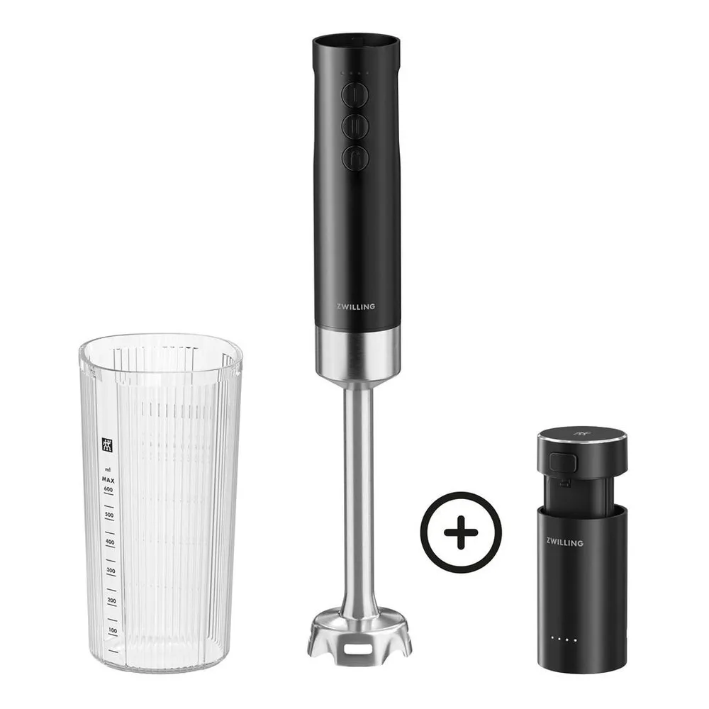 Стартовый набор Zwilling XTEND: беспроводной ручной блендер, аккумулятор 12 В, зарядное устройство, чёрный