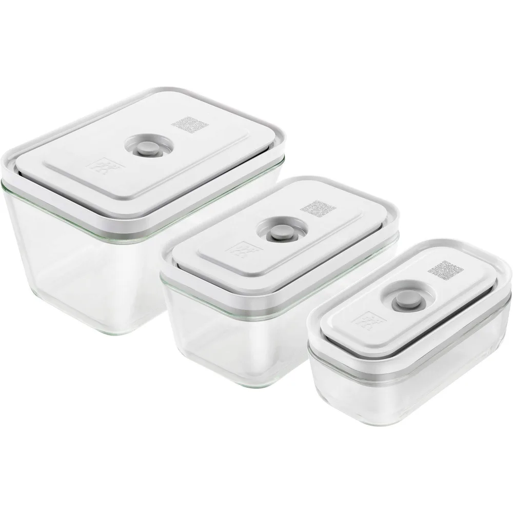 Набор Zwilling Fresh&Save из 3 стеклянных вакуумных контейнеров 0,35 л, 0,75 л и 1,6 л, прозрачный