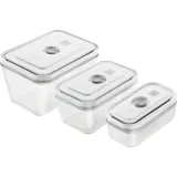 Набор Zwilling Fresh&Save из 3 стеклянных вакуумных контейнеров 0,35 л, 0,75 л и 1,6 л, прозрачный — фото 1