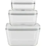 Набор Zwilling Fresh&Save из 3 стеклянных вакуумных контейнеров 0,35 л, 0,75 л и 1,6 л, прозрачный — фото 2