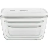 Набор Zwilling Fresh&Save из 3 стеклянных вакуумных контейнеров 0,35 л, 0,75 л и 1,6 л, прозрачный — фото 3