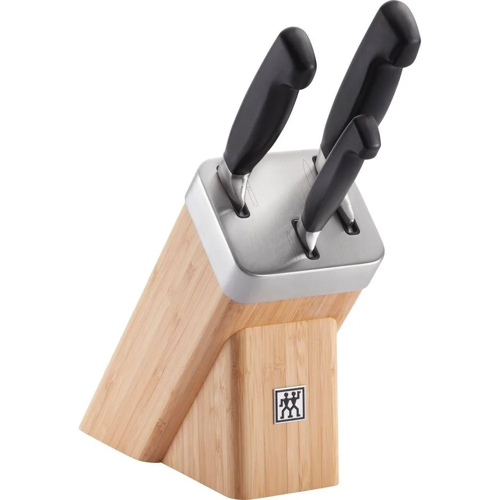Набор ножей Zwilling Four Star, 3 ножа в самозатачивающемся блоке SharpBlock с технологией KIS