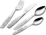 Набор детских столовых приборов ZWILLING Kids Джунгли, 4 предмета, нержавеющая сталь, с изображениями животных — фото 1