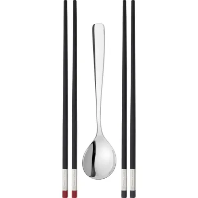 Набор палочек для еды Zwilling World на 2 персоны, 5 предметов, 2 пары палочек и сервировочная ложка, пластик и сталь