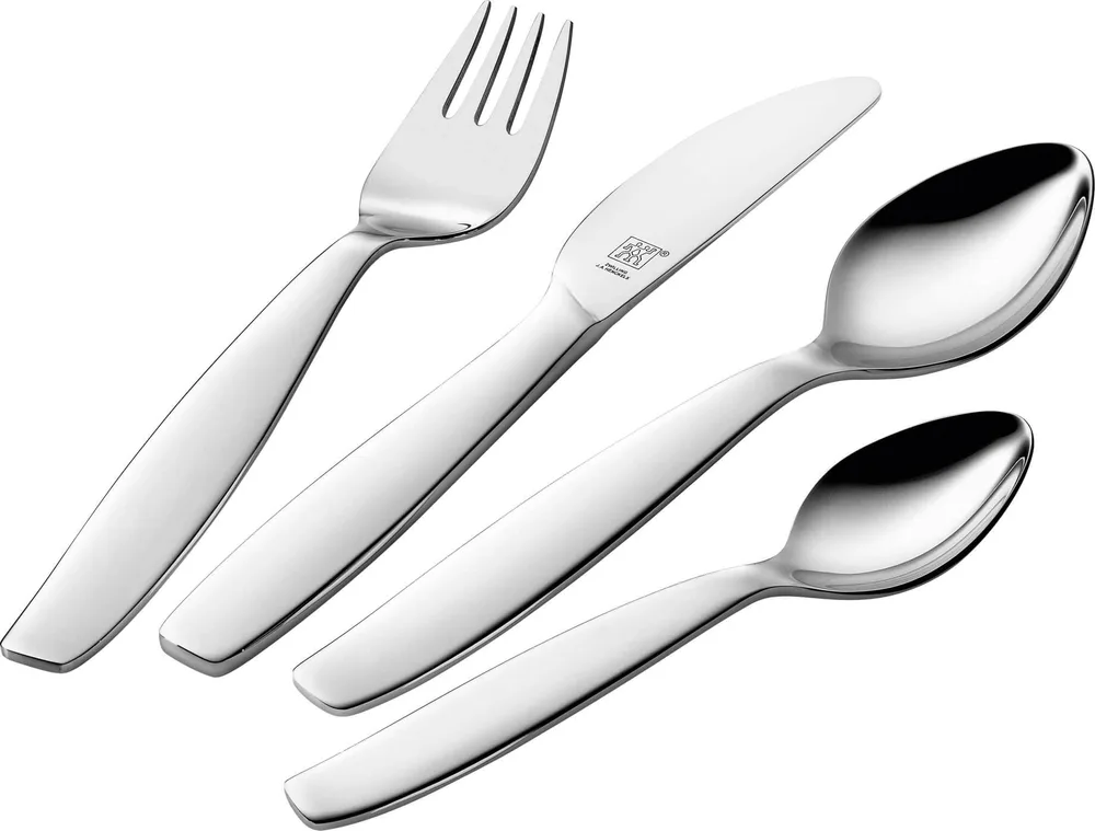 Набор детских столовых приборов ZWILLING Kids Pila, 4 предмета, нержавеющая сталь 18/10, для детей от 3 лет
