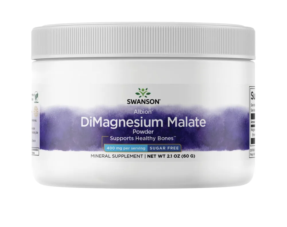 Малат магния Swanson Albion DiMagnesium Malate, порошок, 60 г