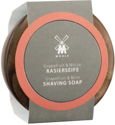 Мыло для бритья Muhle Grapefruit & Mint в деревянной чаше, грейпфрут и мята, 65 г