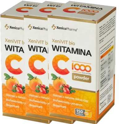 Витамин C в порошке Xenico XeniVIT Bio Vitamin C 1000 Powder, 3 упаковки по 150 порций