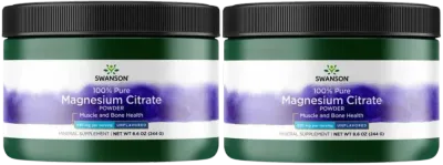 Цитрат магния в порошке Swanson Magnesium Citrate Powder, 2 упаковки по 244 г
