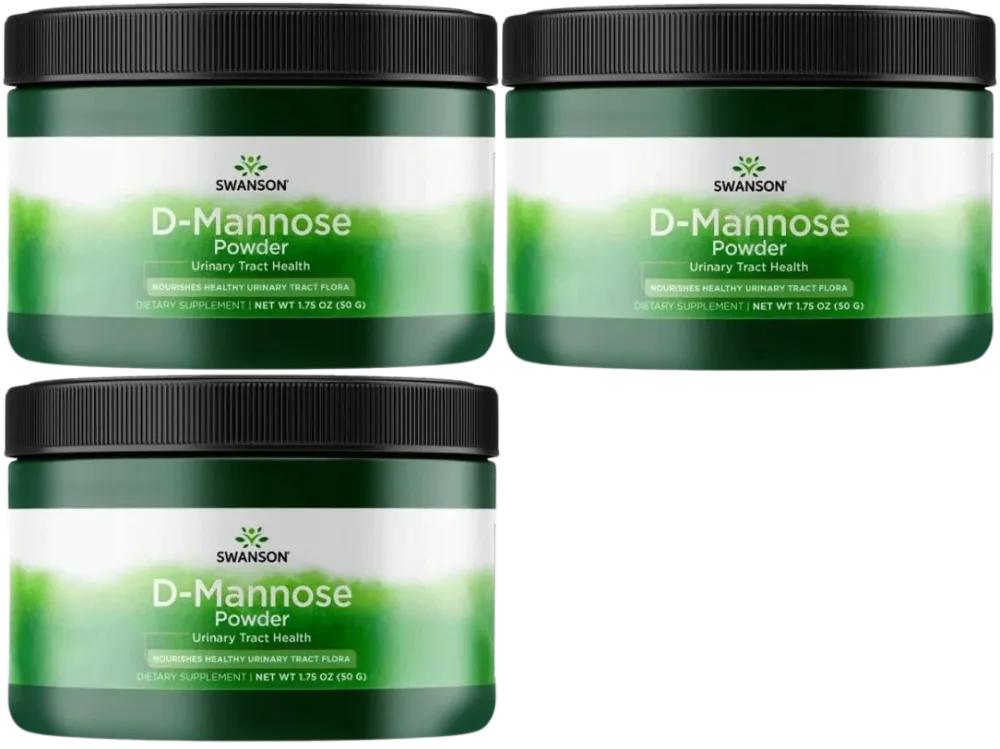 D-манноза в порошке Swanson D-Mannose Powder, 3 упаковки по 50 г