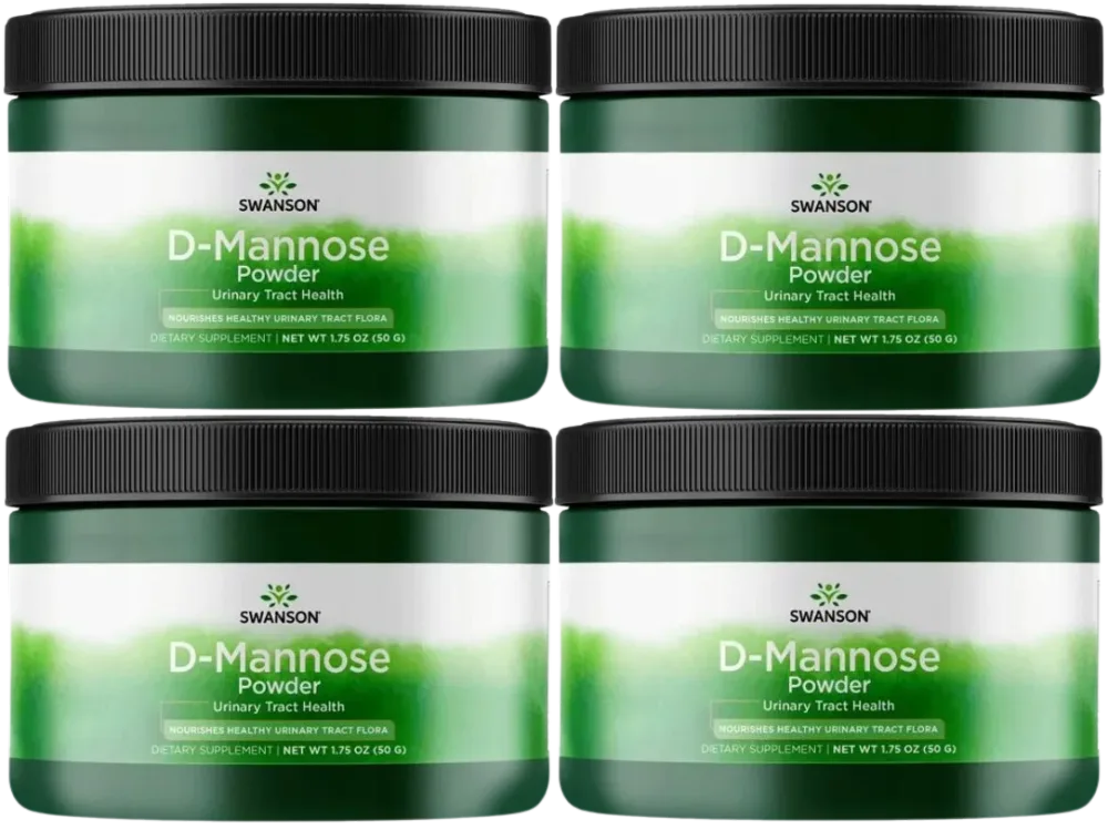 D-манноза в порошке Swanson D-Mannose Powder, 4 упаковки по 50 г