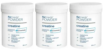Креатин моногидрат ForMeds Powder Creatine, порошок, 3 упаковки по 30 порций