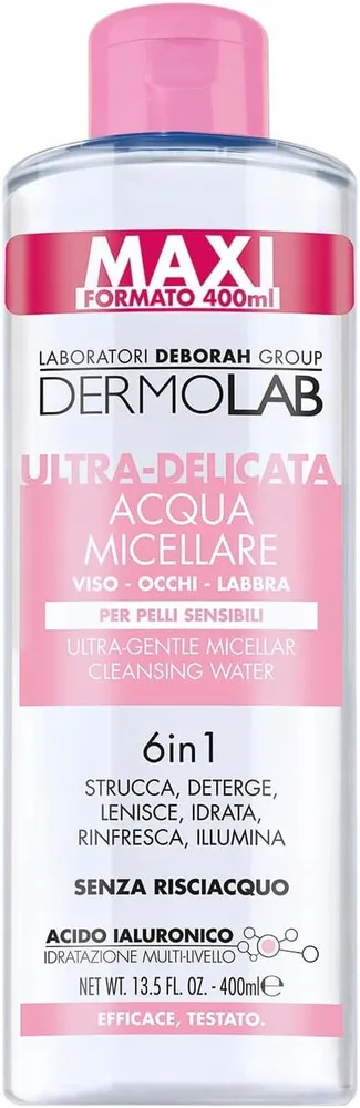 Мицеллярная вода Dermolab Acqua Micellare Ultra-Delicata очень мягкая, для чувствительной кожи, 400 мл