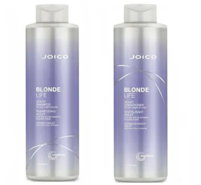 Набор: оттеночный шампунь и кондиционер Joico Blonde Life Violet для светлых волос, 1000 мл
