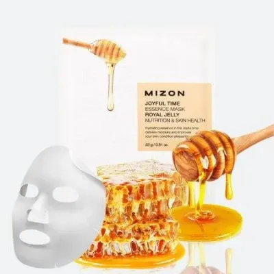 Тканевая маска для лица Mizon Joyful Time Essence Mask Royal Jelly, питательная, с маточным молочком, 23 г