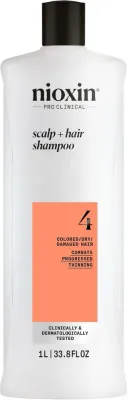 Шампунь Nioxin System 4 Scalp + Hair очищающий, для сильно поредевших окрашенных волос, 1000 мл