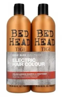Набор: шампунь и кондиционер TIGI Bed Head Colour Goddess без сульфатов, для тёмных и рыжих окрашенных волос, 2 × 750 мл