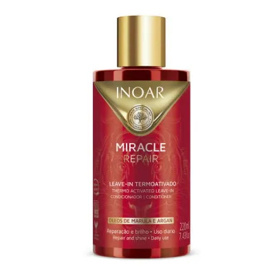 Несмываемый кондиционер Inoar Miracle Repair Termo Activated Leave-In термозащитный, для сухих и повреждённых волос, 220 мл
