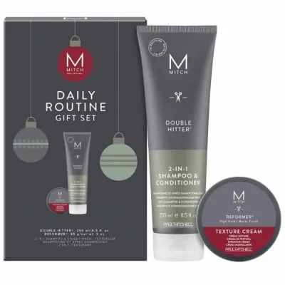 Подарочный набор для мужчин Paul Mitchell Mitch: шампунь-кондиционер Double Hitter и крем для укладки Reformer