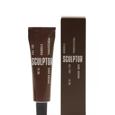 Краска для бровей Sculptor Professional Eyebrow Gel, гелевая, стойкая, оттенок Dark Brown, 15 мл