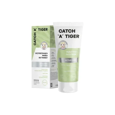 Очищающая маска для лица Catch A Tiger Active Care с салициловой кислотой и зелёной глиной, для жирной кожи, 50 мл