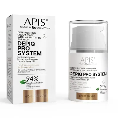 Ночная крем-маска для лица Apis Depiq Pro System против пигментации, с альфа-арбутином 1%