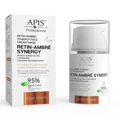 Ночная крем-маска для лица Apis RetinAmbre Synergy Home Terapis с ретинолом и янтарной кислотой, 50 мл