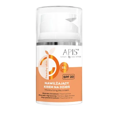 Дневной крем для лица Apis Peachy Skin SPF 20, увлажняющий, для сухой кожи, 50 мл