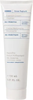 Кремовый гель для умывания Korres Greek Yoghurt Foaming Cream Cleanser с пробиотиками, для чувствительной и сухой кожи, 150 мл
