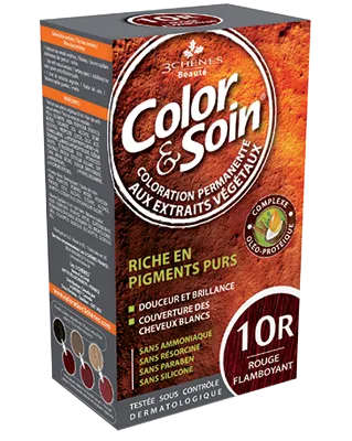 Стойкая краска для волос Color & Soin, закрашивает 100% седины, 135 мл, оттенок 10R