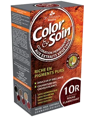 Стойкая краска для волос Color & Soin, закрашивает 100% седины, 135 мл, оттенок 10R