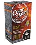 Стойкая краска для волос Color & Soin, закрашивает 100% седины, 135 мл, оттенок 4N — фото 1