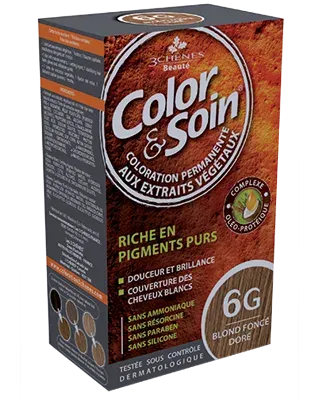 Стойкая краска для волос Color & Soin, закрашивает 100% седины, 135 мл, оттенок farba do włosów kolor (Złocisty ciemny blond) , - e-ZikoApteka