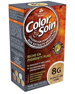 Стойкая краска для волос Color & Soin, закрашивает 100% седины, 135 мл, оттенок farba do włosów kolor (Jasnozłoty blond) - farbowanie włosów bez amoniaku, - e-ZikoApteka